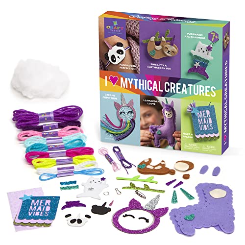 Craft-tastic – I Love Mythical Creatures Kit – Craft Kit Includes 6 Projects Featuring Mythical Creatures Craft-tastic