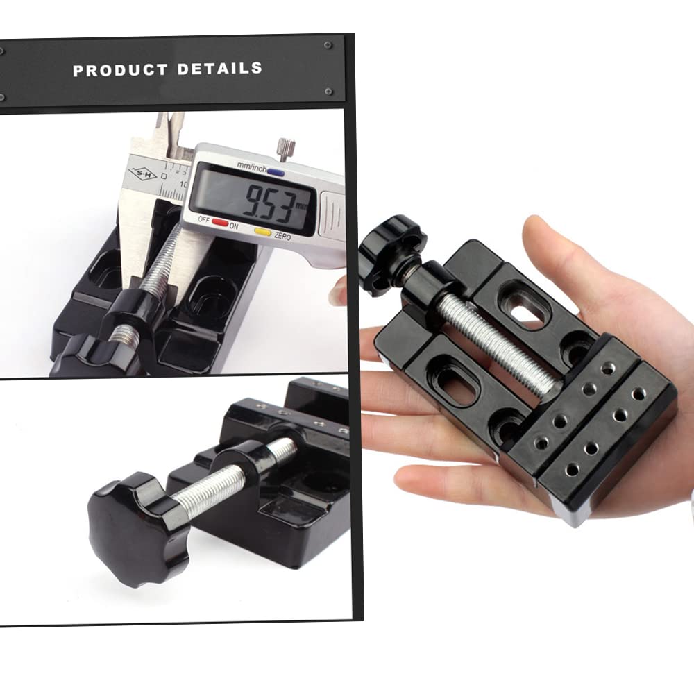 Mini Bench Clamp Flat Table Vice Adjustable Drill Press Vice for DIY Jewelry Walnut Nuclear Drilling Carving Watch Repair Tool Hozzwhoo