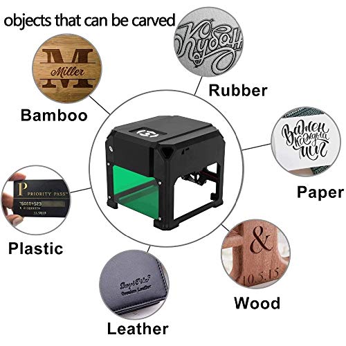 DAJA Bluetooth Laser Engraving Machine, 3000mW Mini Desktop Laser Engraver with Carver Size 80 x 80mm, High Speed Laser Engraving Cutter. (3W, K5B) DAJ