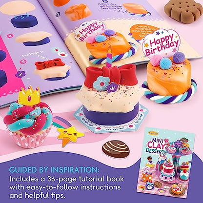 Drama Planet Craft Kits for Kids, Make Your Own Mini Desserts with Air Dry Clay, Create & Display Clay Creations, Art Activities, Great Gifts for - WoodArtSupply