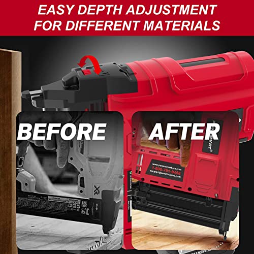 PowerSmart 20V Cordless Brad Nailer Kit, 18 Gauge Nail Gun, 2 in 1 Nail/Staple Gun with 4.0Ah Lithium-Ion Battery and Fast Charger, 18GA Nails PowerSmart