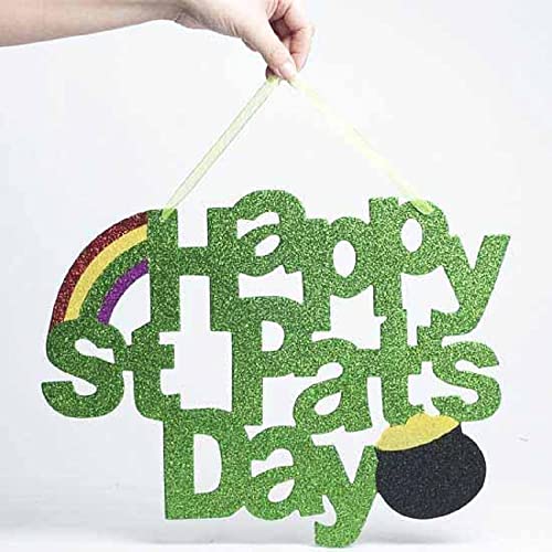 Factory Direct Craft Set of 2 Green Glittery Happy St Pat's Day Sign for Decorating, Parties, and Crafting 14"W x 11"H Factory Direct Craft