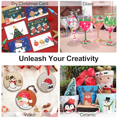 SFAIH Acrylic Paint Markers Paint Pens 24 Colors 2-3mm Medium Tip Paint Markers for Fabric, Canvas, Rock, Glass, Wood, Plastic, DIY Crafts Art SFAIH