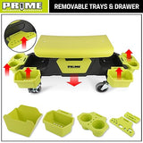 PR1ME Rolling Detailing Creeper Seat, Roller Mechanic Detailing Utility Seat, Rolling Mechanic Stool with Wheels, Removable Tool Trays Drawer, 300 Prime 1