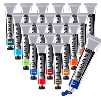 LIGHTWISH Oil Paint,21 Vibrant Oil Colors,50ml Large Tubes, Oil Based Paint for Canvas Painting, Art Supplies for Artist Beginners Adults Students