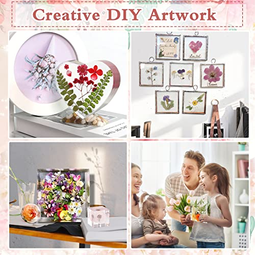 5 PCS Resin Molds Silicone Kit Large Epoxy Resin Mold for Flowers Preservation Home Deco DIY Art, Silicone Molds Including Square, Heart, Sphere, GWSNIO