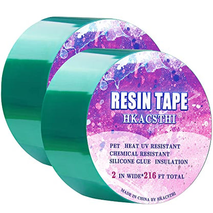 HKACSTHI 2 Rolls 216 Feet Resin Tape for Epoxy Resin Molding Silicone Epoxy Resin Tape UV Tape Epoxy Release Tape for Pouring Thermal Tape High - WoodArtSupply