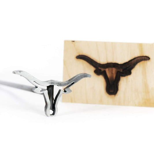 Texas Longhorn Wood Branding Iron - Custom Personalization for BBQ and Crafts - The Heritage Forge - WoodArtSupply