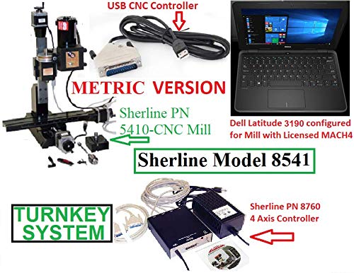 Sherline 8541 Windows 12" Metric Mill CNC System. + USB Controller + Dell Latitude Laptop Computerized Sherline CNC control (Windows OS)