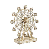 Rolife Ferris Wheel Music Box 3D Wooden Puzzle Kit for Adults and Kids Rolife