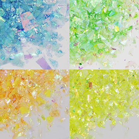 Bellelfin 14 Colors Resin Chunky Glitter Flakes Irregular Iridescent Sparkles Glitters Confetti Craft Supplies for Epoxy/Tumblers/Slime, Nail Art Bellelfin