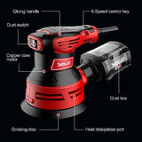 SENCAN 280W Random Orbit Sander, 6 Variable Speed 5-Inch,4000-12000 RPM Electric Palm Sander with Transparent Dust Box,Efficiency Dust Collection SENCAN