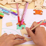 HAKZEON 100 Pieces 4 x 6 Inches Wood Rectangle, 0.1 inch Thick Unfinished Wood Pieces Blank Wooden Tiles with Rounded Corners for DIY Painting, Art HAKZEON