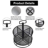 Marbrasse Mesh Desk Organizer, 360-Degree Rotating Multi-Functional Pen Holder, 4 Compartments Desktop Stationary Organizer, Home Office Art Supply Marbrasse