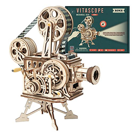 ROKR 3D Wooden Puzzle for Adults-Vitascope Model Building Kit-Wooden Vintage Projector Craft for Adults ROKR