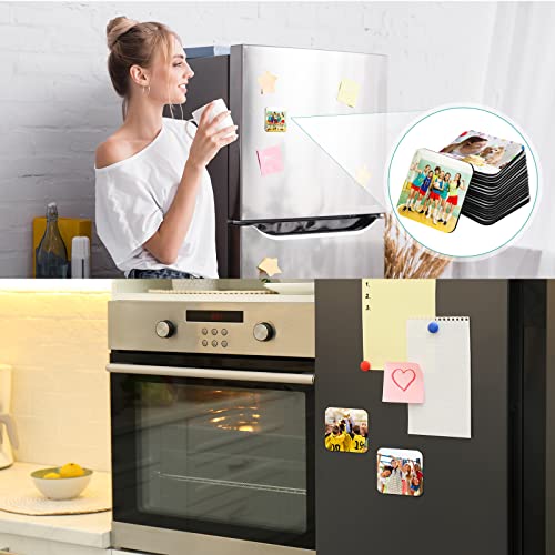 32 Pcs Sublimation Blank Refrigerator Magnets, 2.4 x2.4 Inch Sublimation  Magnet Blanks Kit Including 16 Pcs Fridge Magnets and 16 Pcs MDF  Sublimation