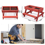 Chicken Picnic Table, Chicken Feeder No Waste Handmade Wooden, Large DIY Chicken Feeder Kit, Wild Bird, Duck & Squirrel Feeders, Mesh Bottom Keep CHTSJQW