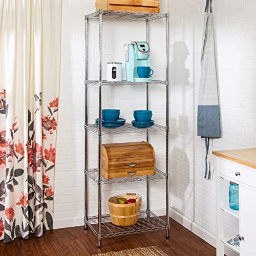 Honey-Can-Do SHF-01054 5-tier chrome shelving unit, 250 lbs Honey-Can-Do