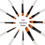 GETHPEN Watercolor Paint 48 Colors, Angular Paint Brushes Nylon Hair Angled Watercolor Pait Brush Set GETHPEN