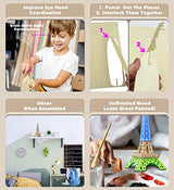 Puzzled 3D Puzzle Eiffel Tower - Wood Craft Construction Model Kit - Fun & Educational DIY Wooden Toy Assemble Model Unfinished Crafting Hobby Puzzle Puzzled