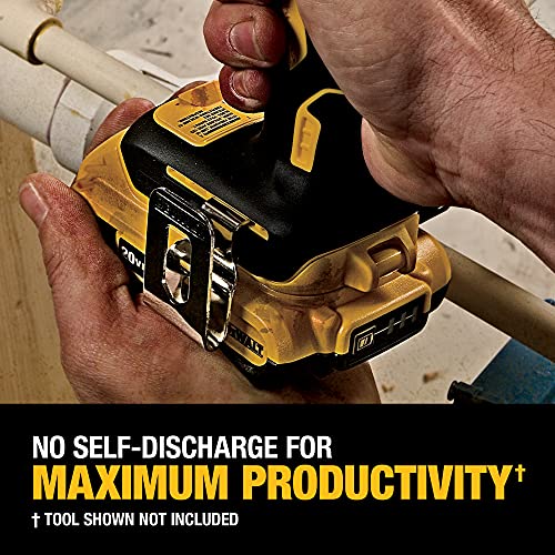 DEWALT 20V MAX Battery, Lithium Ion, 2 Ah and 4 Ah, 4-Pack, Fuel Gauge LED Charge Indicators (DCB324-4) - WoodArtSupply