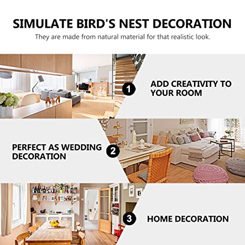 ARTIBETTER 5pcs Finch Breeding for of Home Decor Party to Imitation Paintable Handmade Tiny Easter Country Wooden Mini Throstle Outdoors Nest Pendant ARTIBETTER