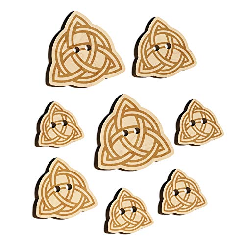 Celtic Triquetra Knot Outline Wood Buttons for Sewing Knitting Crochet DIY Craft - Medium 1.00 Inch (7pcs) Sniggle Sloth