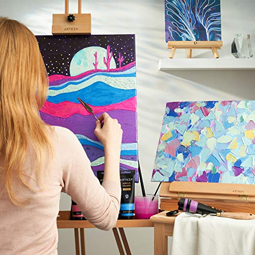 Arteza Metallic Acrylic Paint, Set of 8 Jewel Tones Colors in 4.06oz Tubes, Rich Pigments, Non Fading, Paints for Artists and Hobby Painters ARTEZA