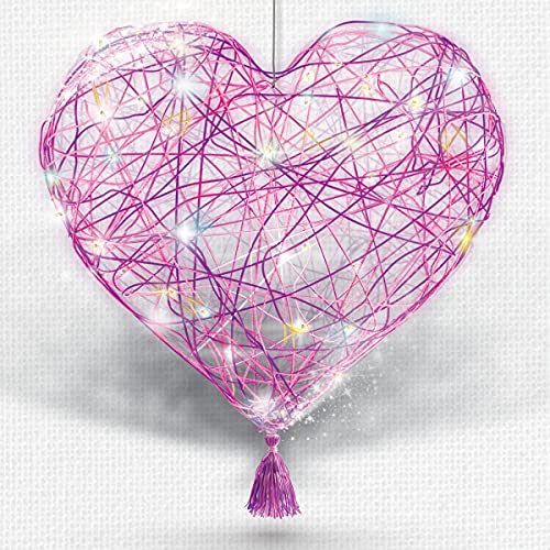 3D String Art Kit for Kids - Makes a Light-Up Heart Lantern - 20 Multi-Colored LED Bulbs - Kids Gifts - Crafts for Girls and Boys Ages 8-12 - DIY Dan&Darci