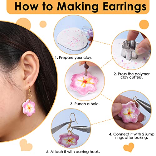 Polymer Clay Cutters for Earrings Making, 705 PCS Set with 49 Shapes Stainless Steel Cutter Tools, 640 Jewelry Accessories, 16 Circle Shape Earring Cruzix