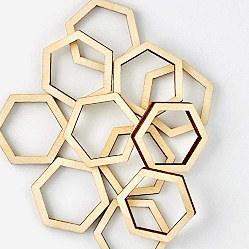Choose your Size and Quantity (12pc to 48pc) Unfinished Wood Wooden Hollow Hexagon Hexagons Honeycomb, Frame Laser Cutout Dangle Earring Jewelry Texan Wood Crafts