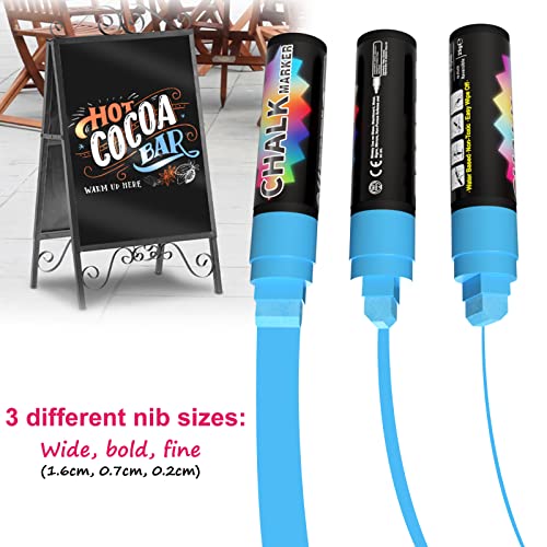 FansArriche Window Markers - 15mm Jumbo - 8 Pack of Neon Chalk Pens - Liquid Chalk Bright Car Markers, Chalkboard Markers for Windows, Blackboard, FansArriche