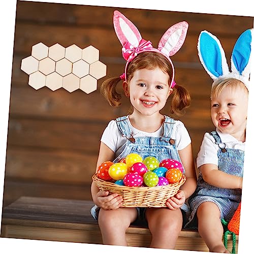 ABOOFAN 100pc Hexagon Wood Slices Unfinished Hexagon Cutouts Blank Wood Hexagon Unfinished Wood Hexagon Cutouts Unfinished Wood Cutout Unfinished ABOOFAN