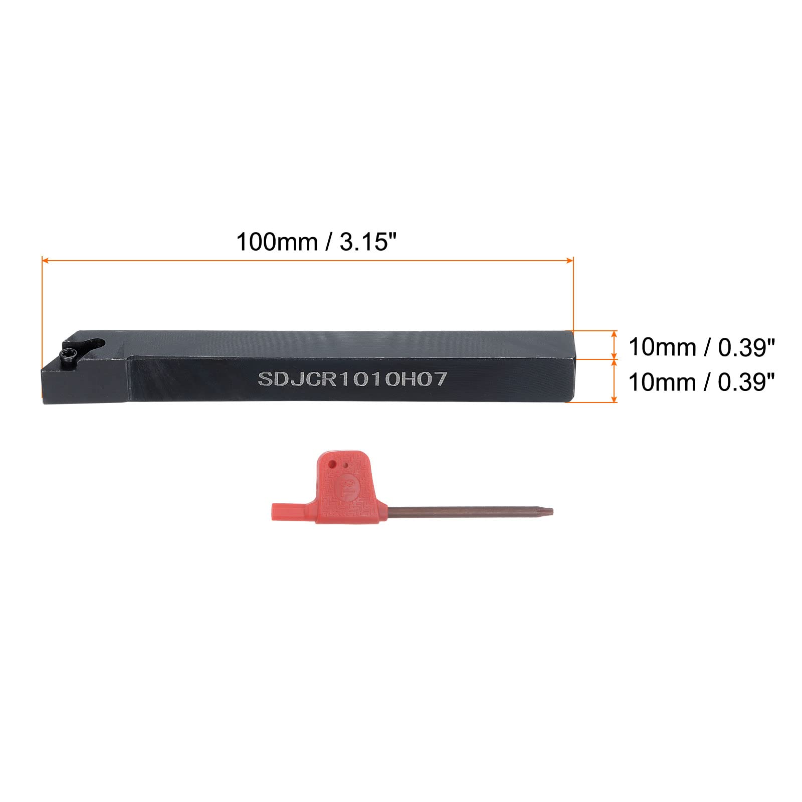 uxcell Indexable CNC Lathe Turning Tool Holder, 93° SDJCR1010H07 3/8" Shank 40CrMo-42CrMo Steel Carbide Turning Tool Holder for Turning Grooving - WoodArtSupply