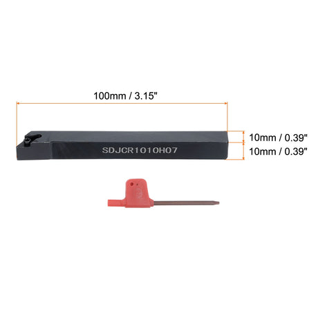 uxcell Indexable CNC Lathe Turning Tool Holder, 93° SDJCR1010H07 3/8" Shank 40CrMo-42CrMo Steel Carbide Turning Tool Holder for Turning Grooving uxcell