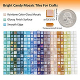 Wq Warmqing 390 Pieces Micro Glass Mosaic Tiles for Crafts,Tiny Iridescent Square Mosaic Glass Pieces,0.32 Inch Candy Mosaic Kits for Adults and WQ WARMQING