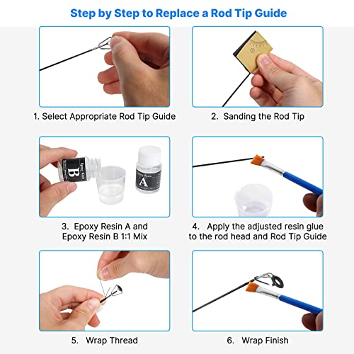 Fishing rod tip repair kit Ceramics rings Fishing rod guides eyelet repair  Rod building kit rod