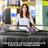 PENNZONI Trade Show Display Portable Case, Clear Acrylic Box for Pastry Display, Display Case for Exhibits w/Acrylic Side Guards | Black with Black PENNZONI