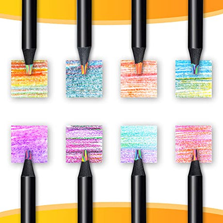 nsxsu 8 Pieces Rainbow Pencils, Jumbo Colored Pencils for Adults, Multicolored Pencils Art Supplies for Drawing, Coloring, Sketching, Pre-sharpened nsxsu