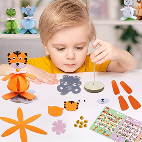 Coola Animal Craft Kit for Kids - Art and Craft DIY Early Educational Toys Suitable for Girls & Boys Pack 6 Include Frog Fox Elephant Rabbit owl Coola