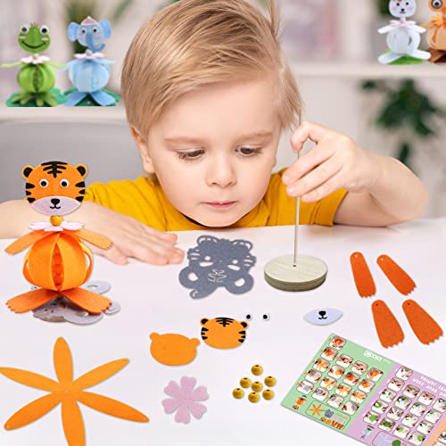 Coola Animal Craft Kit for Kids - Art and Craft DIY Early Educational Toys Suitable for Girls & Boys Pack 6 Include Frog Fox Elephant Rabbit owl - WoodArtSupply