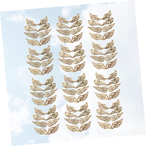 EXCEART 240 Pcs DIY Christmas Wooden Ornaments Christmas Angel Wings Ornaments Wooden Cutouts Unfinished Wood Ornaments Small Wings for Crafts Wood - WoodArtSupply