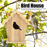 Wood Birdhouse,Unfinished Birdhouse to Paint for Birdwatching Wood Frame for Finches and Songbirds Duokon
