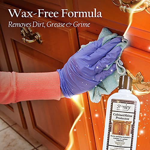 STANLEY HOME PRODUCTS CabinetShine Protector - Furniture Cleaner and Polish - Removes Dust Dirt and Grime Restores and Renews Protects Wood Finish STANLEY HOME PRODUCTS