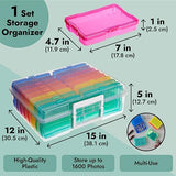 Bright Creations 16 Transparent 4x6 Photo Storage Boxes and Organizer with Handle for Pictures, Art Supplies (Rainbow Colors) Bright Creations