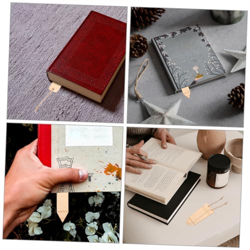 VILLCASE 20 pcs Wooden Blank Bookmark Blank Bookmarks to Decorate  Decorative Bookmark Unfinished Wooden Bookmarks DIY Book Page Marker Blank  Wooden