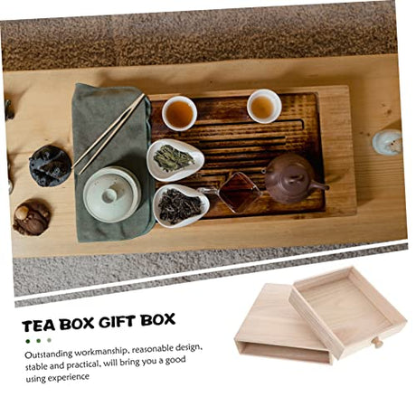NOLITOY Box Tea Box Gift Box Tea Storage Tea Organizer Container Multi-functional Wood Tea Organizer Tea Holder Desk Topper Wood Storage Drawers Wood NOLITOY