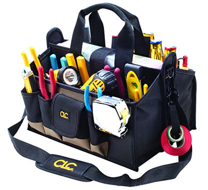 CLC Custom LeatherCraft 1529 16 In. Center Tray Tool Bag, 16 Pocket - WoodArtSupply