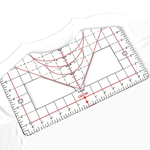 Tshirt Ruler Guide for Vinyl Alignment,Acrylic T-Shirt Measure Ruler to Center Vinyl,Tshirt Measurement Tool for Heat Tape for Heat - WoodArtSupply