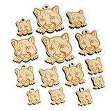 Cougar Head Mountain Lion Puma Mini Wood Shape Charms Jewelry DIY Craft - 12mm (26pcs) - with Hole Sniggle Sloth